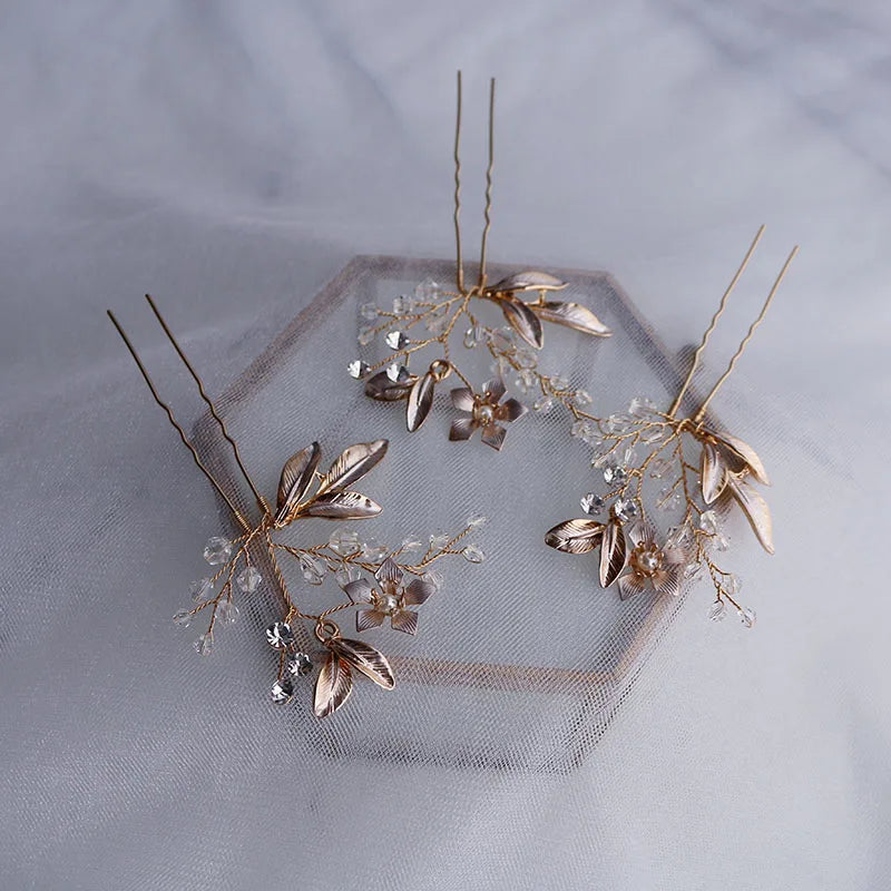 Bridal Leaf Hair Vine Tiara Crystal Headpiece