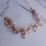 Bridal Leaf Hair Vine Tiara Crystal Headpiece