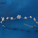Crystal Rhinestone Flower Headband Bride Headdress