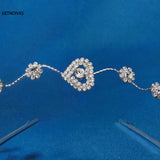 Crystal Rhinestone Flower Headband Bride Headdress