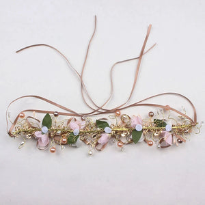 Wedding Flower Crown Hair Accessories Beads and Petals