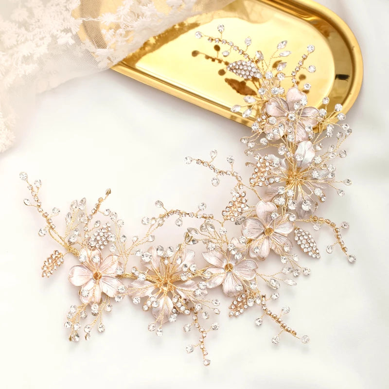 Wedding Headband Silver Crystal Tiara Bride Headdress Hair Jewelry