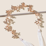 Beaded Flower Bridal Headband Crystal Tiara Hairpiece