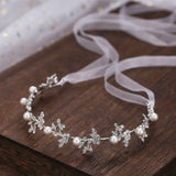 Beaded Flower Bridal Headband Crystal Tiara Hairpiece