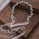 Beaded Flower Bridal Headband Crystal Tiara Hairpiece