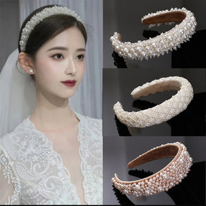 Beaded Pearl Wedding Headband Hairband for Women Hair Accessories