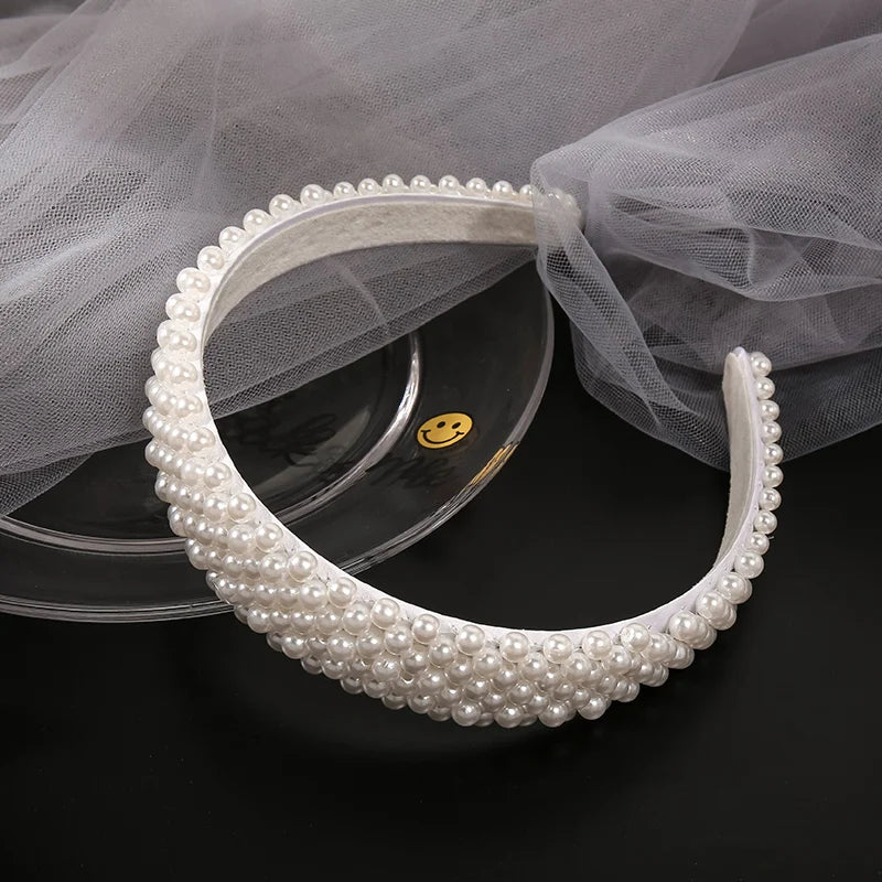 Beaded Pearl Wedding Headband Hairband for Women Hair Accessories