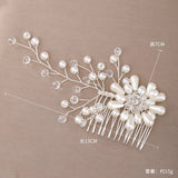 Bridal Flower Hair Combs Pearl Rhinestones Hairpins