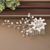 Bridal Flower Hair Combs Pearl Rhinestones Hairpins