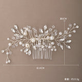 Bridal Wedding Hair Combs Silver Rhinestones Pearls