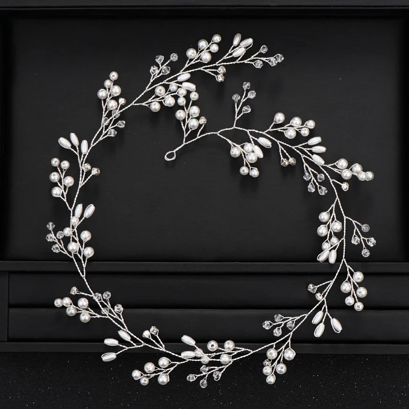 Wedding Headdress Pearl Crystal Headband Bridal Hair Accessories