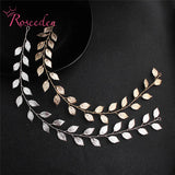 Silver Leaf Shape Bridal Hair Vine Wedding Headpiece