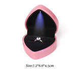 Heart Shaped LED Ring Organizer Case Jewelry Holder Box