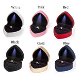 Heart Shaped LED Ring Organizer Case Jewelry Holder Box