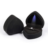 Heart Shaped LED Ring Organizer Case Jewelry Holder Box