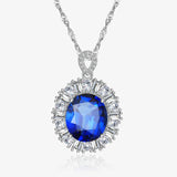 High-end Diamond Necklace Citrine S925 Sterling Silver Pendant