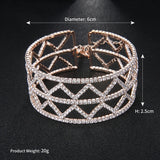 Bridal Rhinestone Bracelet Women Crystal Silver Wide Bangles