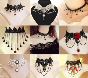 Wedding Lace Choker Necklaces Vintage Women Jewelry