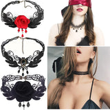 Wedding Lace Choker Necklaces Vintage Black Lace Choker Necklace