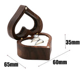 Heart-shaped Walnut Wedding Ring Box Jewelry Storage