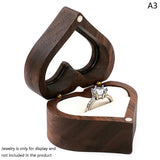 Heart-shaped Walnut Wedding Ring Box Jewelry Storage