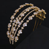 Wedding Zircon Crystal Tiara Headdress Bride Hair Band