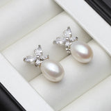Natural Pearl Earrings 925 Silver Butterflyer