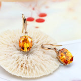 Natural Citrine Drop Earrings 14K Yellow Delicate Fine Jewelry