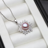 Natural Pearl Pendant Sterling Silver Necklace