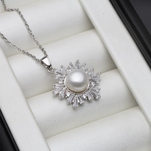 Natural Pearl Pendant Sterling Silver Necklace