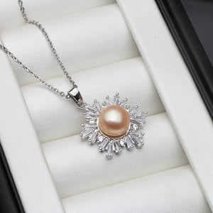 Natural Pearl Pendant Sterling Silver Necklace