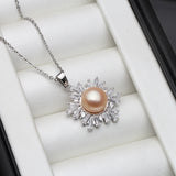 Natural Pearl Pendant Sterling Silver Necklace