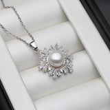 Natural Pearl Pendant Sterling Silver Necklace