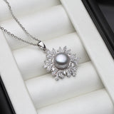 Natural Pearl Pendant Sterling Silver Necklace