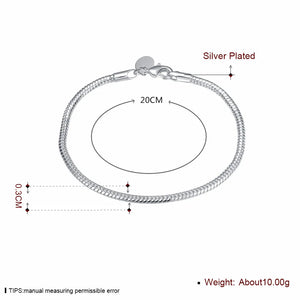 925 Silver Snake Chain Bracelet for Wedding Party