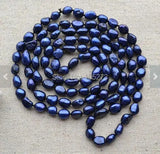Navy Pearl Necklace 50 Inches Long 8x11mm Freshwater Pearls
