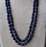 Navy Pearl Necklace 50 Inches Long 8x11mm Freshwater Pearls