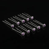 Crystal Rhinestone Rose Flower Hairpins Set for Bridal Party