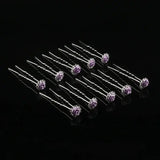 Crystal Rhinestone Rose Flower Hairpins Set for Bridal Party