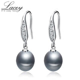 Wedding Pearl Drop Earrings, Sterling Silver Fine Jewelry