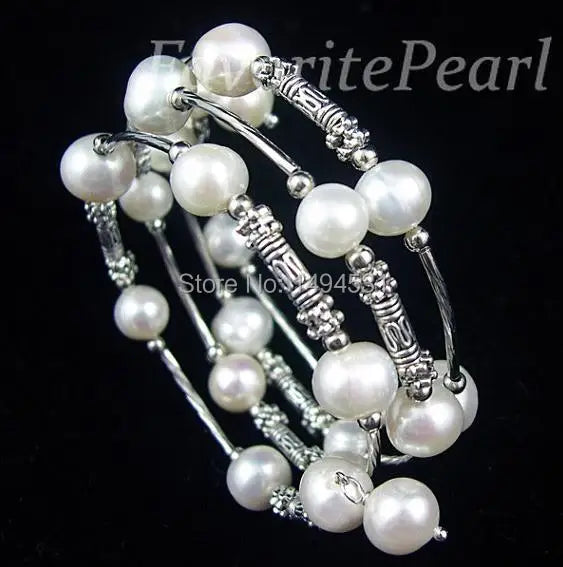 Triple Row Freshwater Pearl Wrap Bracelet