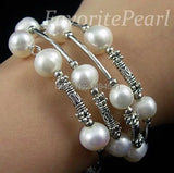 Triple Row Freshwater Pearl Wrap Bracelet