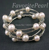 Triple Row Freshwater Pearl Wrap Bracelet