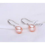 Real Freshwater Drop Earrings for Women, Natural Pearl Earrings
