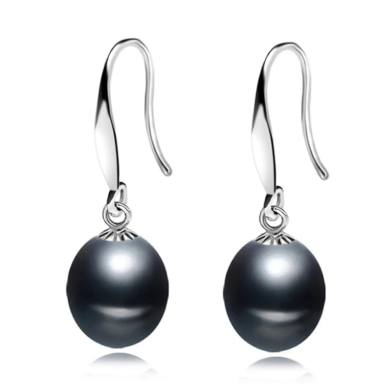 Real Freshwater Drop Earrings for Women, Natural Pearl Earrings