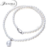 Real Freshwater Small Pearl Necklace for Women,Classic Natural Pearl Pendant