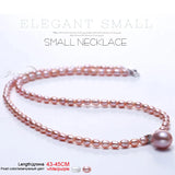 Real Freshwater Small Pearl Necklace for Women,Classic Natural Pearl Pendant