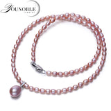 Real Freshwater Small Pearl Necklace for Women,Classic Natural Pearl Pendant