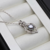 Natural Freshwater Heart Pearl Necklace 925 Sterling Silver Pendant