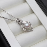 Natural Freshwater Heart Pearl Necklace 925 Sterling Silver Pendant